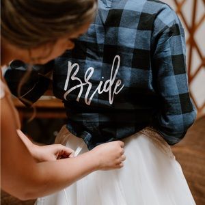 Bride - Getting Ready - Button Flannel Dress